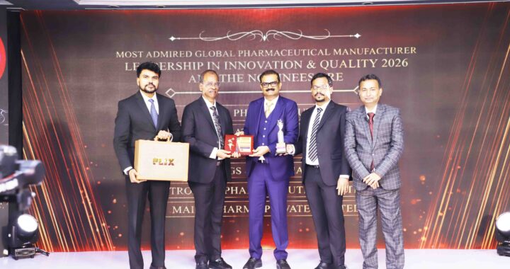 Primary Image Dr. A. Ramamurthy, Founder of Regenix Group of Companies, with his team at the Pharma Leaders Healthcare Super Brand Awards 2026